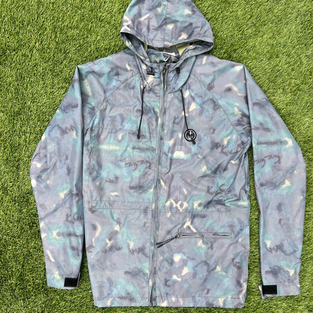 Captain Fin camouflage-esque rain jacket